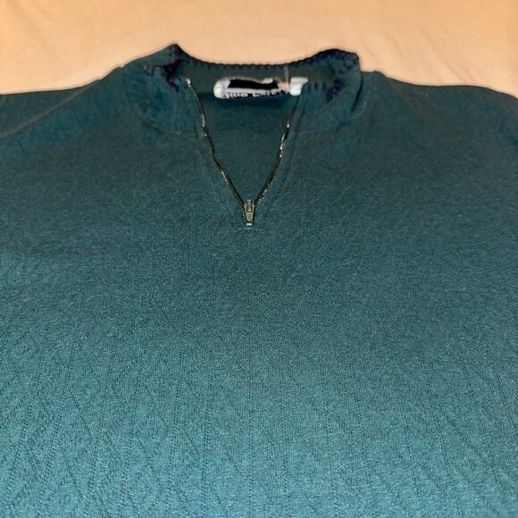 Vintage Gina Peters Women's Medium Quarter Zip Long Sleeve Top Emerald Green - Picture 7 of 8